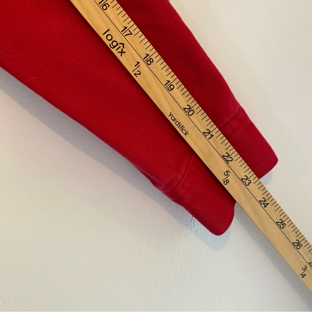 Vtg Newport News Jeanology Long Red Button-Front Denim Coat Dress Patriotic 12 - Picture 10 of 12